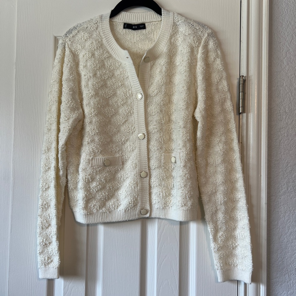 Women's Cream Cardigan Sweater
